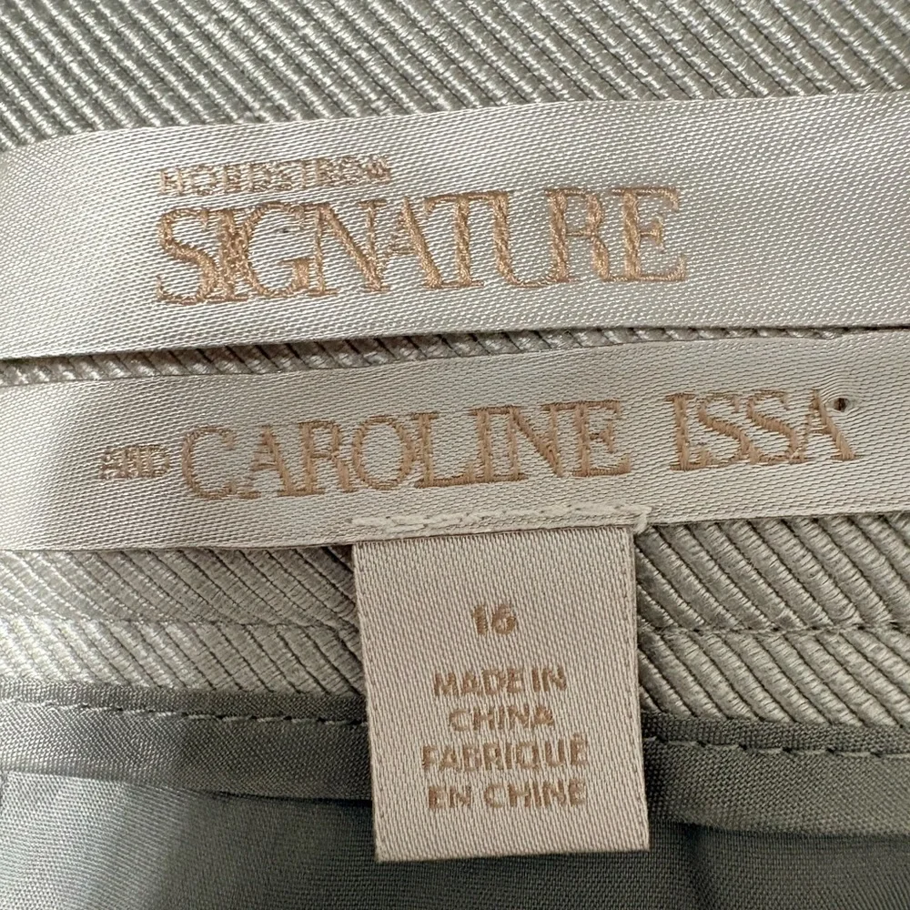 Beautiful Wool Flowy Light Gray Flat Front Trousers by Caroline Issa & Nordstrom